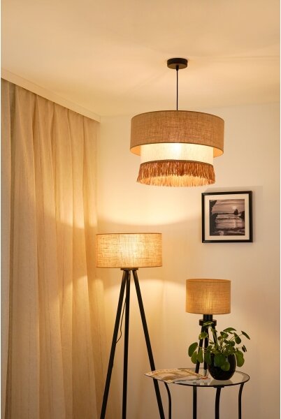 Brilagi - Candelabru pe cablu WINNETOU BOHO 1xE27/15W/230V pr. 45 cm maro/crem