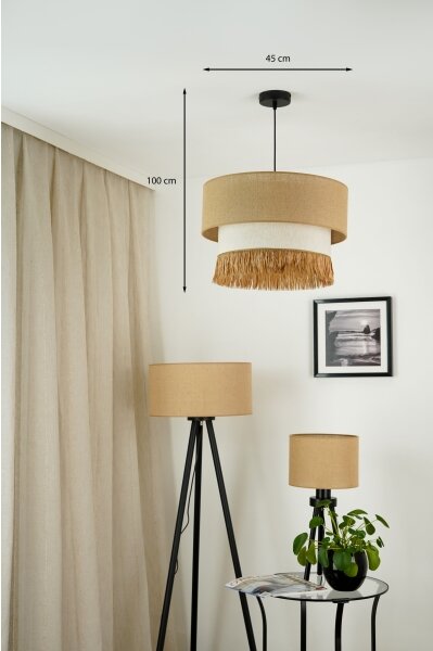 Brilagi - Candelabru pe cablu WINNETOU BOHO 1xE27/15W/230V pr. 45 cm maro/crem
