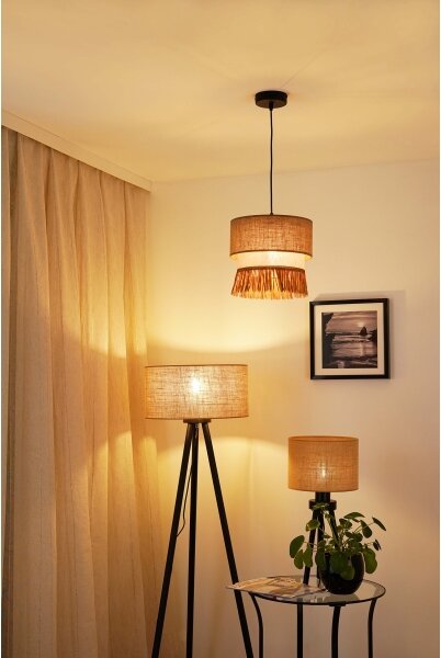 Brilagi - Candelabru pe cablu WINNETOU BOHO 1xE27/15W/230V pr. 25 cm maro/crem