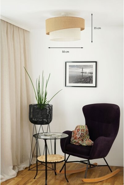 Brilagi - Lustr SHINE 1xE27/15W/230V pr. 50 cm bej/crem