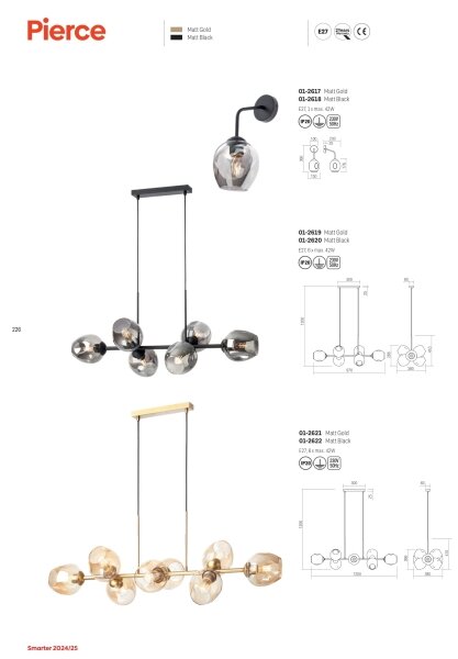 Lampă de perete Redo 01-2618 PIERCE 1xE27/42W/230V negru