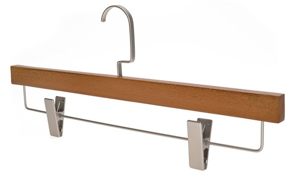 Umerașe Pantaloni din Lemn cu Clipsuri Metalice, Wood Grip, Maro, UUUM64, 1 bucata