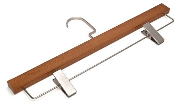 Umerașe Pantaloni din Lemn cu Clipsuri Metalice, Wood Grip, Maro, UUUM64, 1 bucata