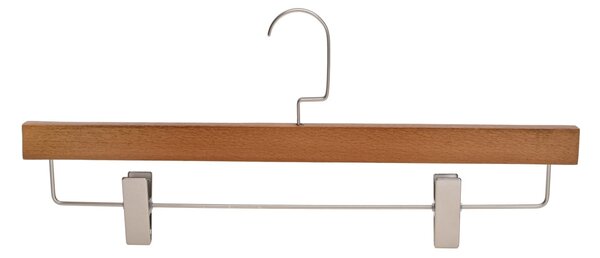 Umerașe Pantaloni din Lemn cu Clipsuri Metalice, Wood Grip, Maro, UUUM64, 1 bucata
