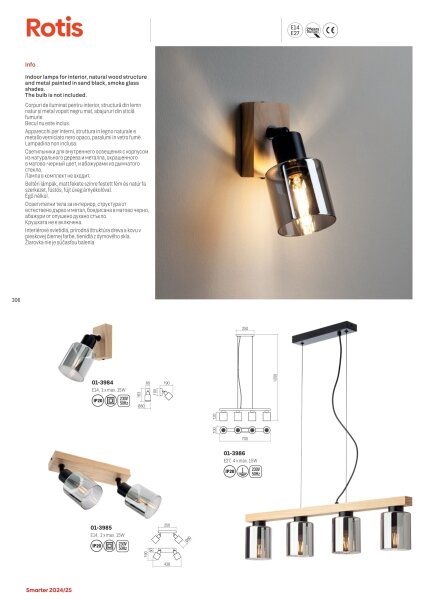 Spot de perete Redo 01-3984 ROTIS 1xE14/15W/230V