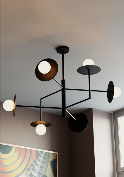 Lustră pe tijă Redo 01-2734 PLATO 6xG9/10W/230V negru