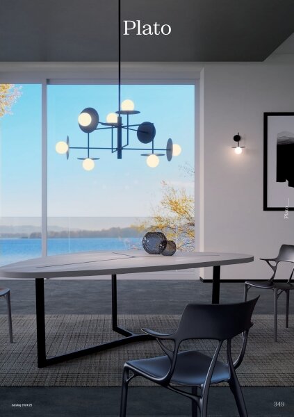 Lustră pe tijă Redo 01-2734 PLATO 6xG9/10W/230V negru