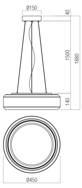 Lustră LED pe cablu Redo 01-3592 SOLERA LED/36W/230V CRI 93 3000/4000K d. 45 cm