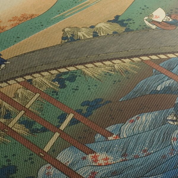 Tablou - Katsushika Hokusai, Ariwara no Narihirafrom the series One Hundred, Poems Explained by the Nurse (Hyakunin isshu uba ga etoki), reproducere (120x50 cm)