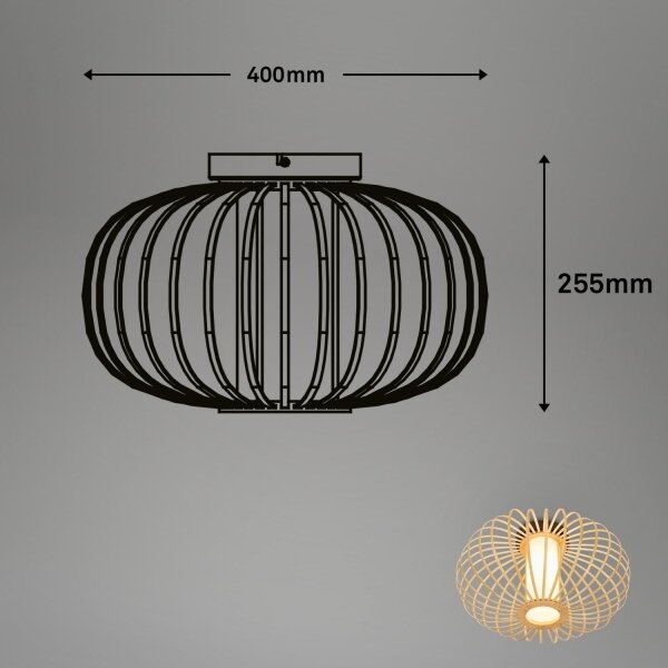 Plafonieră Briloner 3759011 1xE27/10W/230V d. 40 cm bambus