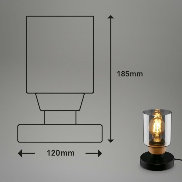 Lampă de masă Briloner 7486015 1xE27/10W/230V negru