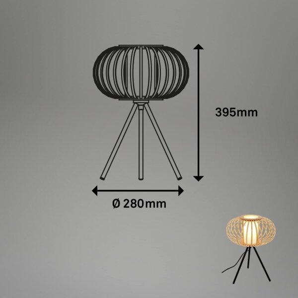 Lampă de masă Briloner 7759011 1xE27/10W/230V bambus