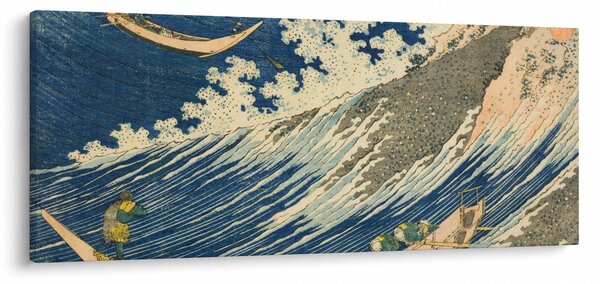 Tablou - Katsushika Hokusai, Fishing Boats at Choshi in Shimosa (Soshu Choshi) , reproducere (120x50 cm)