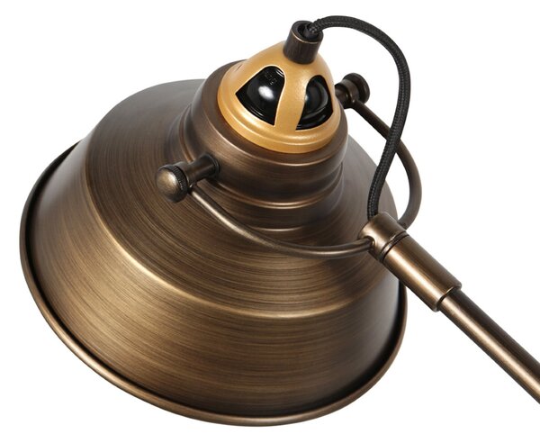 Mexlite Lampa de masă Nove, bronz, metal, E27, Bronz / Alamă Veche, Studiu / Birou, Metal, Design industrial