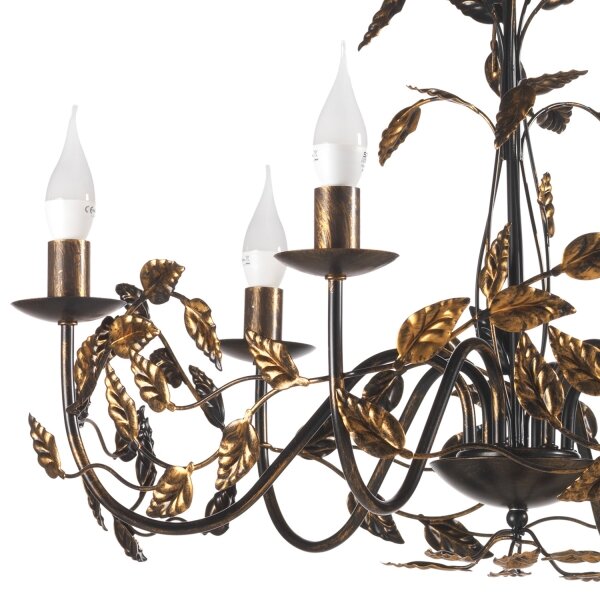 Lustră pe lanț ONLI COLLANA 6xE14/6W/230V bronz/auriu