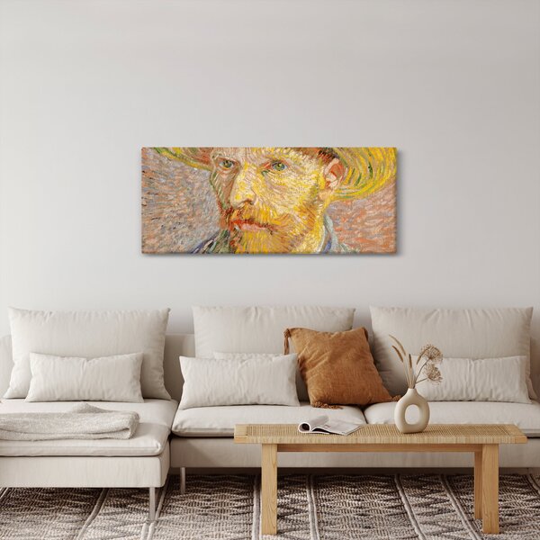 Tablou - Vincent van Gogh, Self-Portrait with a Straw Hat (The Potato Peeler), reproducere (120x50 cm)