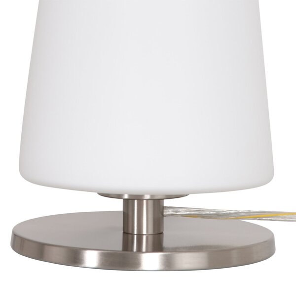 Steinhauer Lampa de masă Ancilla, oțel, înălțime 26 cm, metal, sticlă, E27, Alb, Camera de zi / sufragerie, Sticlă