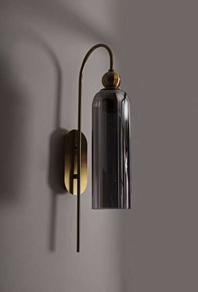 MAXLIGHT W0333 - Aplică de perete CAMPANILA 1xE27/40W/230V alamă/gri