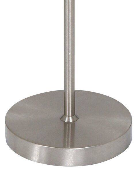Mexlite Lampa de masă Noor, oțel/pânză albă, înălțime 50 cm, E27, Metalic, Camera de zi / sufragerie, Metal