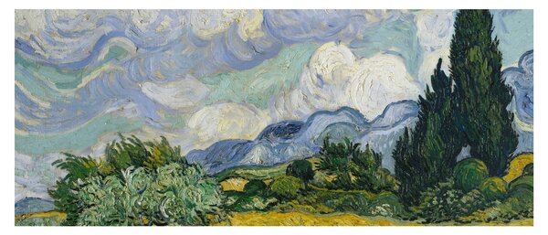 Tablou - Vincent van Gogh, Wheat Field with Cypresses, reproducere (120x50 cm)