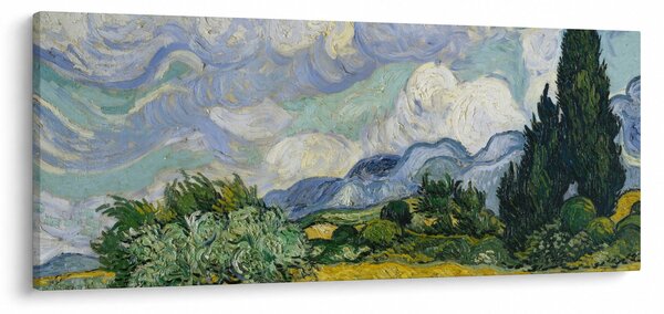 Tablou - Vincent van Gogh, Wheat Field with Cypresses, reproducere (120x50 cm)