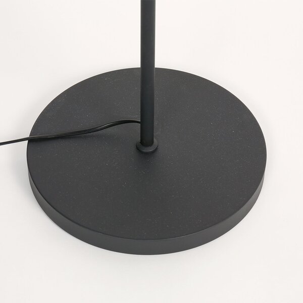 Mexlite Lampadar Sumba, cu 2 becuri, negru, bambus natural/negru, E14, Negru, Camera de zi / sufragerie, Metal
