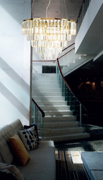 Lustră pe cablu MAXLIGHT P0424 MONACO 15xG9/40W/230V d. 60 cm auriu
