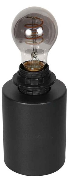 Anne Light Lampa de masă Bloeba, negru, cablu maro, Ø 23 cm, Negru, Camera de zi / sufragerie, Metal