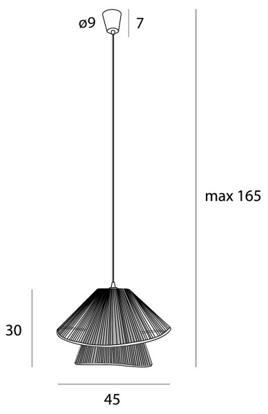 Lustră pe cablu MAXLIGHT P0580 AMALFI 1xE27/15W/230V d. 45 cm negru