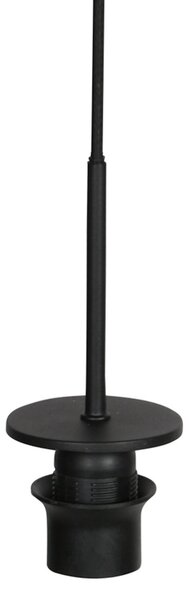 Steinhauer Lampă suspendată NoxLight, 5 becuri, lungă, neagră, împletitură de bambus, reglabil, Negru, Camera de zi / sufragerie, Metal