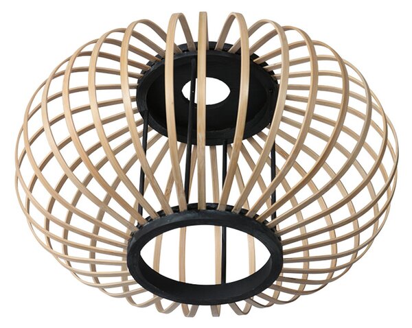 Anne Light Plafonieră Bloeba, negru, tije din bambus, Ø 31 cm, reglabil, Negru, Camera de zi / sufragerie, Metal
