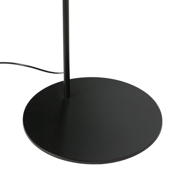 Anne Light Lampa curbată Curve, negru, abajur cu tije de bambus, Ø 60 cm, Negru, Camera de zi / sufragerie, Metal