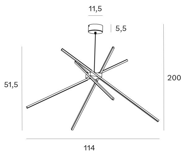 Lustră LED pe cablu MAXLIGHT P0412 SPIDER LED/33W/230V negru
