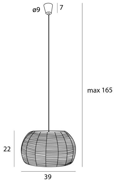 Lustră pe cablu MAXLIGHT P0583 PRASLIN 1xE27/15W/230V d. 39 cm bej
