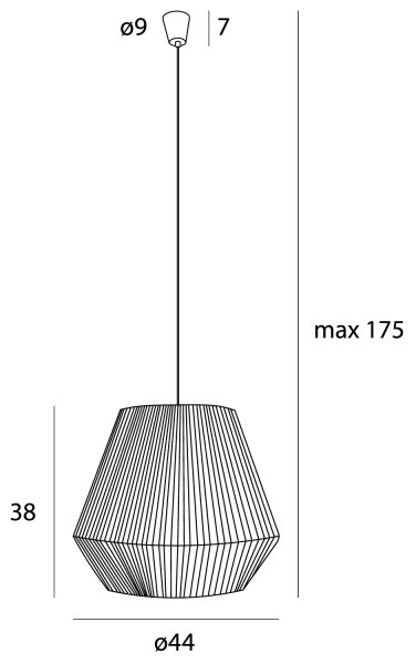 Lustră pe cablu MAXLIGHT P0584 PRASLIN 1xE27/15W/230V d. 44 cm bej