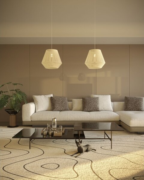 Lustră pe cablu MAXLIGHT P0584 PRASLIN 1xE27/15W/230V d. 44 cm bej