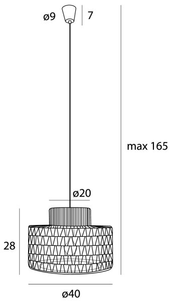 Lustră pe cablu MAXLIGHT P0587 RAFFLE 1xE27/15W/230V d. 40 cm maro