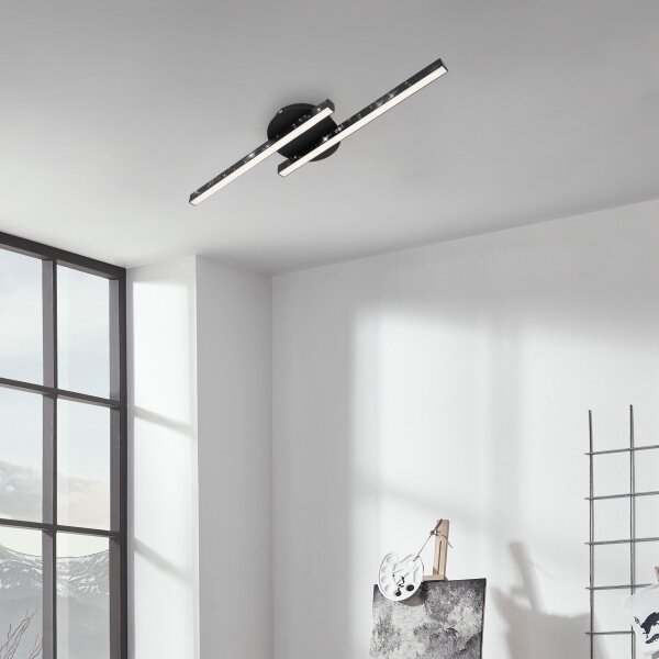 Lustră LED aplicată REY 2xLED/6W/230V negru Briloner 3517-025