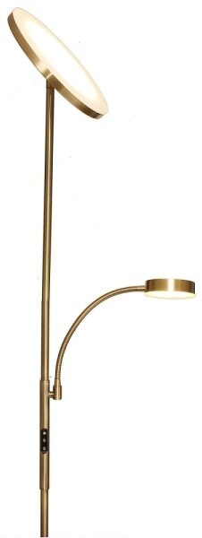 Lampă de podea LED reglabilă NORA, 25W/230V (2200/3000/4000K) + LED 5W 3000K, auriu, cu telecomandă