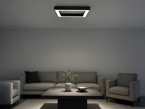 Plafonieră LED/100W/230V 3000/4000/6500K 80x80 cm negru