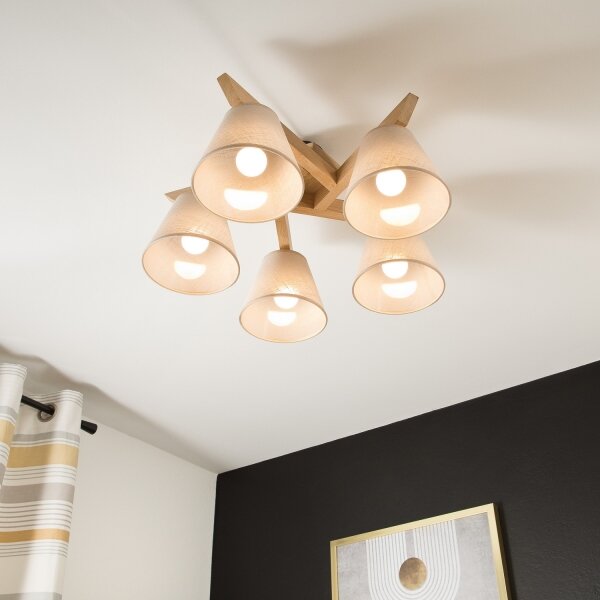 Lustr ANTONIO 5xE14/40W/230V, montaj plafon, stejar