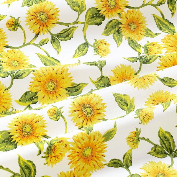 Goldea față de masă 100% bumbac - floarea soarelui - ovală 120 x 160 cm
