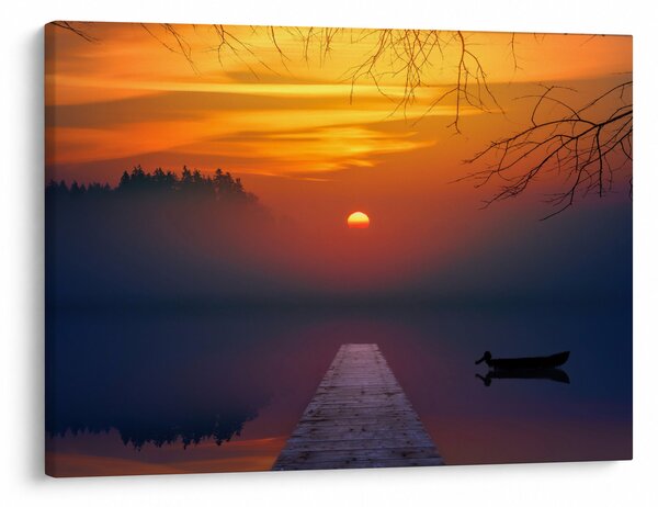 Tablou cu podul în apus de soare (70x50 cm)