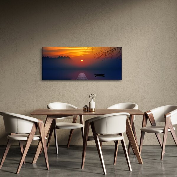Tablou cu podul în apus de soare (120x50 cm)