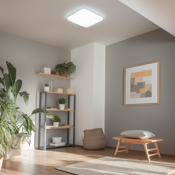 Brilagi - Plafonieră Smart LED dimabilă, 36W/230V, 53x53 cm, Wi-Fi Tuya + telecomandă