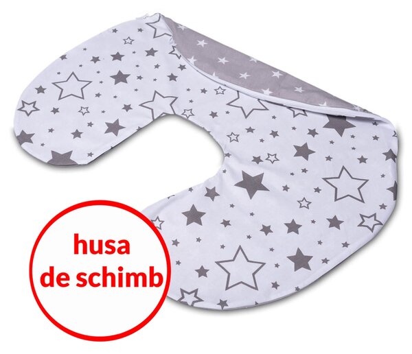 Husa bumbac detasabila pentru Perna alaptare Kidizi Celia Galaxy Grey