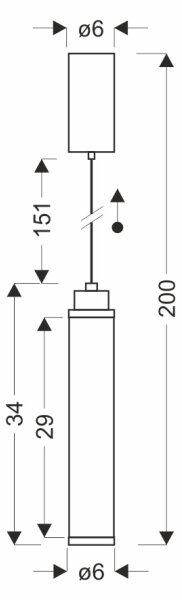 Candelabru LED suspendat pe cablu CORTE LED/10W/230V, negru