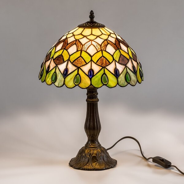 Brilagi - Lampă de masă Tiffany MARGARET, cu vitralii, 1xE27/40W/230V