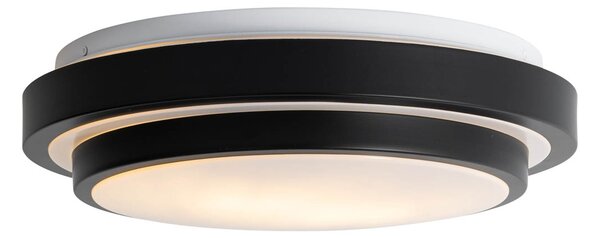Plafonieră modernă neagră cu alb 35 cm cu 2 lumini IP44 - Walden