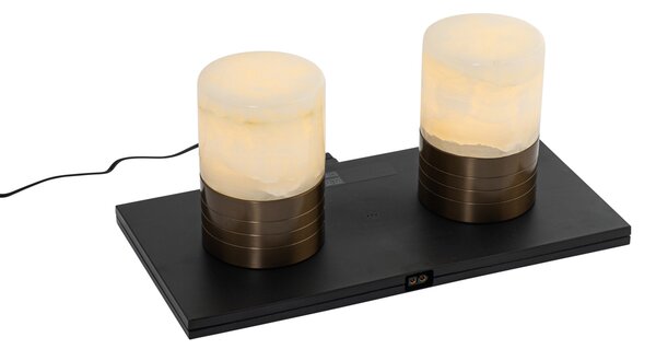 Set de 2 lămpi de masă bronz închis RGBW reîncărcabile - Alessia